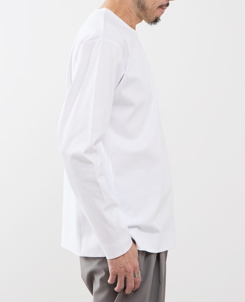 COOL TOUCH COTTON / シルケットスムーススタンダード長袖Tシャツ 詳細画像 ホワイト 5