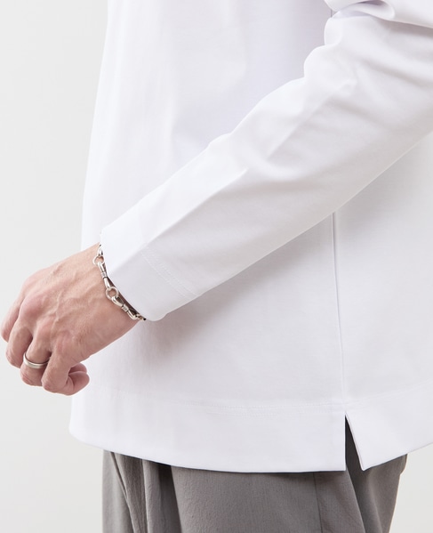 COOL TOUCH COTTON / シルケットスムーススタンダード長袖Tシャツ 詳細画像 ホワイト 7