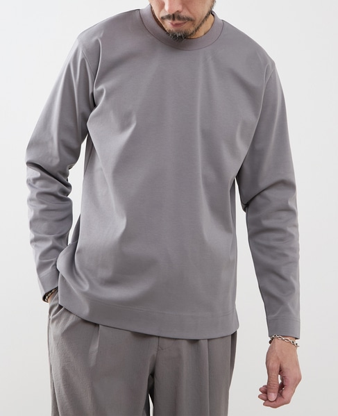 COOL TOUCH COTTON / シルケットスムーススタンダード長袖Tシャツ 詳細画像 グレー 2