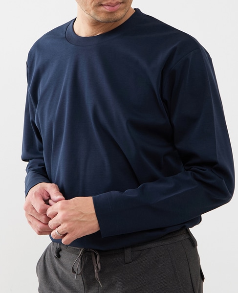 COOL TOUCH COTTON / シルケットスムーススタンダード長袖Tシャツ 詳細画像 グレー 7