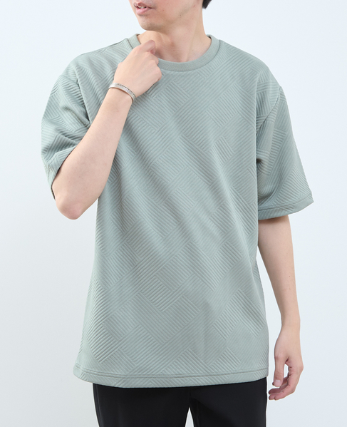 【MASTER FRAME/マスターフレーム】ブリスタージャガードクルーネックTシャツ 詳細画像 ブルーグレー 3