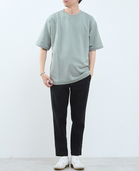 【MASTER FRAME/マスターフレーム】ブリスタージャガードクルーネックTシャツ 詳細画像 ブルーグレー 4