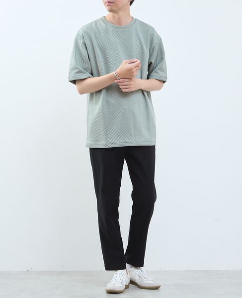 【MASTER FRAME/マスターフレーム】ブリスタージャガードクルーネックTシャツ 詳細画像 ブルーグレー 5