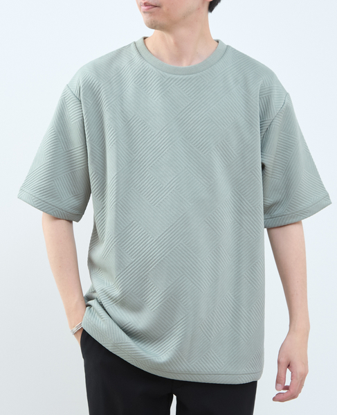 【MASTER FRAME/マスターフレーム】ブリスタージャガードクルーネックTシャツ 詳細画像 ミント 1