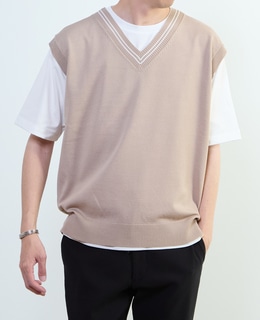 【MASTER FRAME/マスターフレーム】チルデンニットベスト×Tシャツ