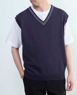 【MASTER FRAME/マスターフレーム】チルデンニットベスト×Tシャツ