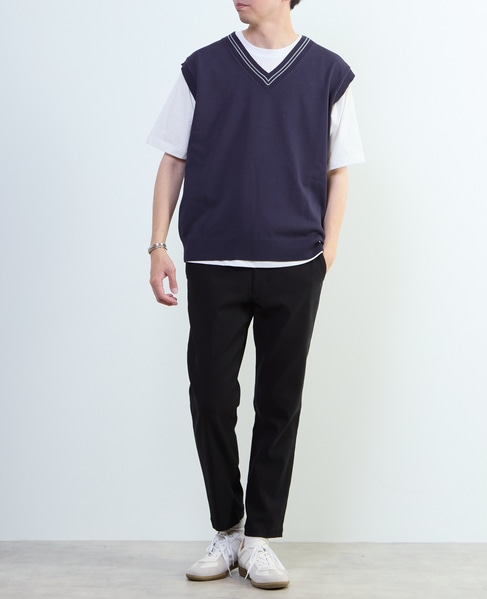 【MASTER FRAME/マスターフレーム】チルデンニットベスト×Tシャツ 詳細画像 ベージュ 22