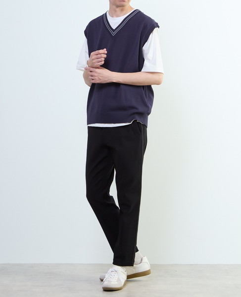 【MASTER FRAME/マスターフレーム】チルデンニットベスト×Tシャツ 詳細画像 ベージュ 23