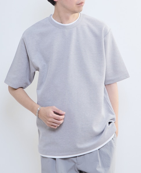 【MASTER FRAME/マスターフレーム】Wフェイスカノコ フェイクレイヤードTシャツ 詳細画像 グレー 12