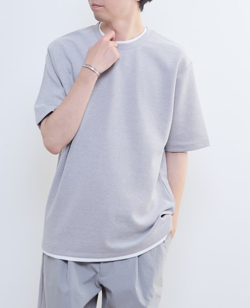 【MASTER FRAME/マスターフレーム】Wフェイスカノコ フェイクレイヤードTシャツ 詳細画像 グレー 13