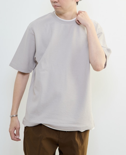 【MASTER FRAME/マスターフレーム】Wフェイスカノコ フェイクレイヤードTシャツ 詳細画像 グレー 17