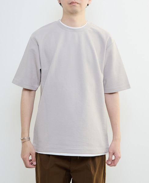 【MASTER FRAME/マスターフレーム】Wフェイスカノコ フェイクレイヤードTシャツ 詳細画像 グレー 2