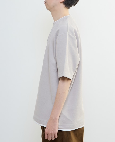 【MASTER FRAME/マスターフレーム】Wフェイスカノコ フェイクレイヤードTシャツ 詳細画像 グレー 3