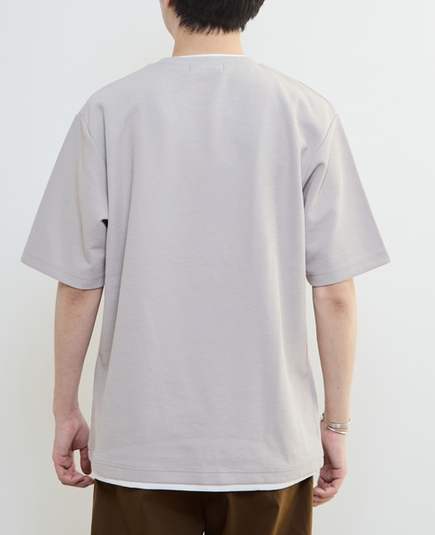 【MASTER FRAME/マスターフレーム】Wフェイスカノコ フェイクレイヤードTシャツ 詳細画像 グレー 4