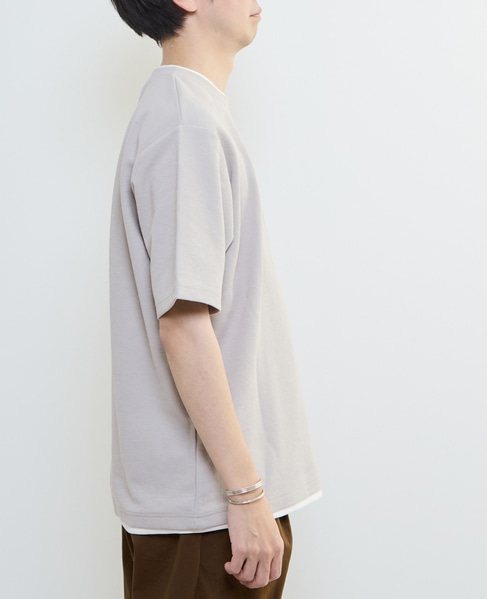 【MASTER FRAME/マスターフレーム】Wフェイスカノコ フェイクレイヤードTシャツ 詳細画像 グレー 5