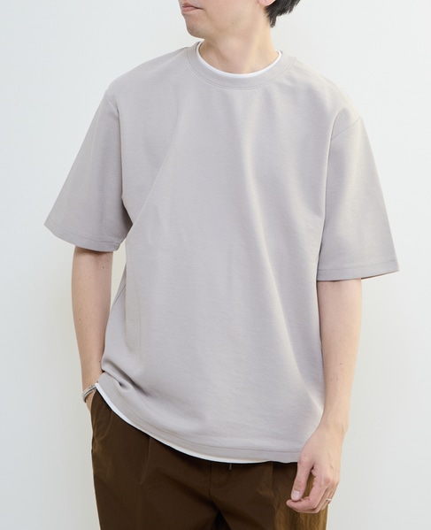 【MASTER FRAME/マスターフレーム】Wフェイスカノコ フェイクレイヤードTシャツ 詳細画像 ベージュ 1