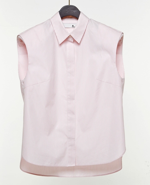ストライプノースリーブシャツ カラーバリエーション画像 ピンク 1