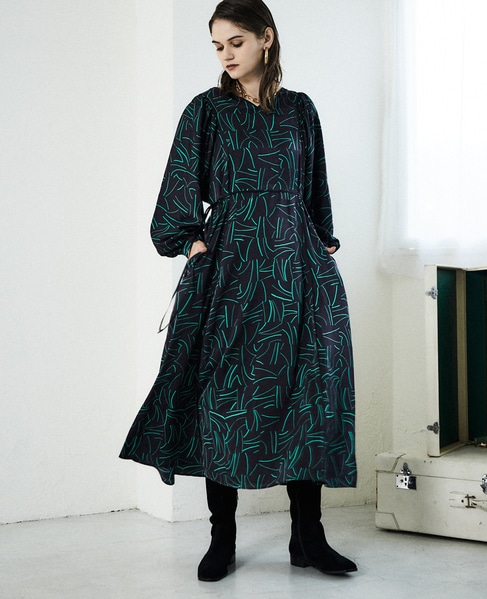 線描きプリントワンピース 商品詳細 メルローズ公式通販 Melrose Store メルローズストア