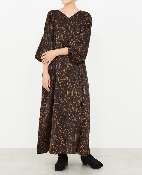 線描きプリントワンピース 商品詳細 メルローズ公式通販 Melrose Store メルローズストア