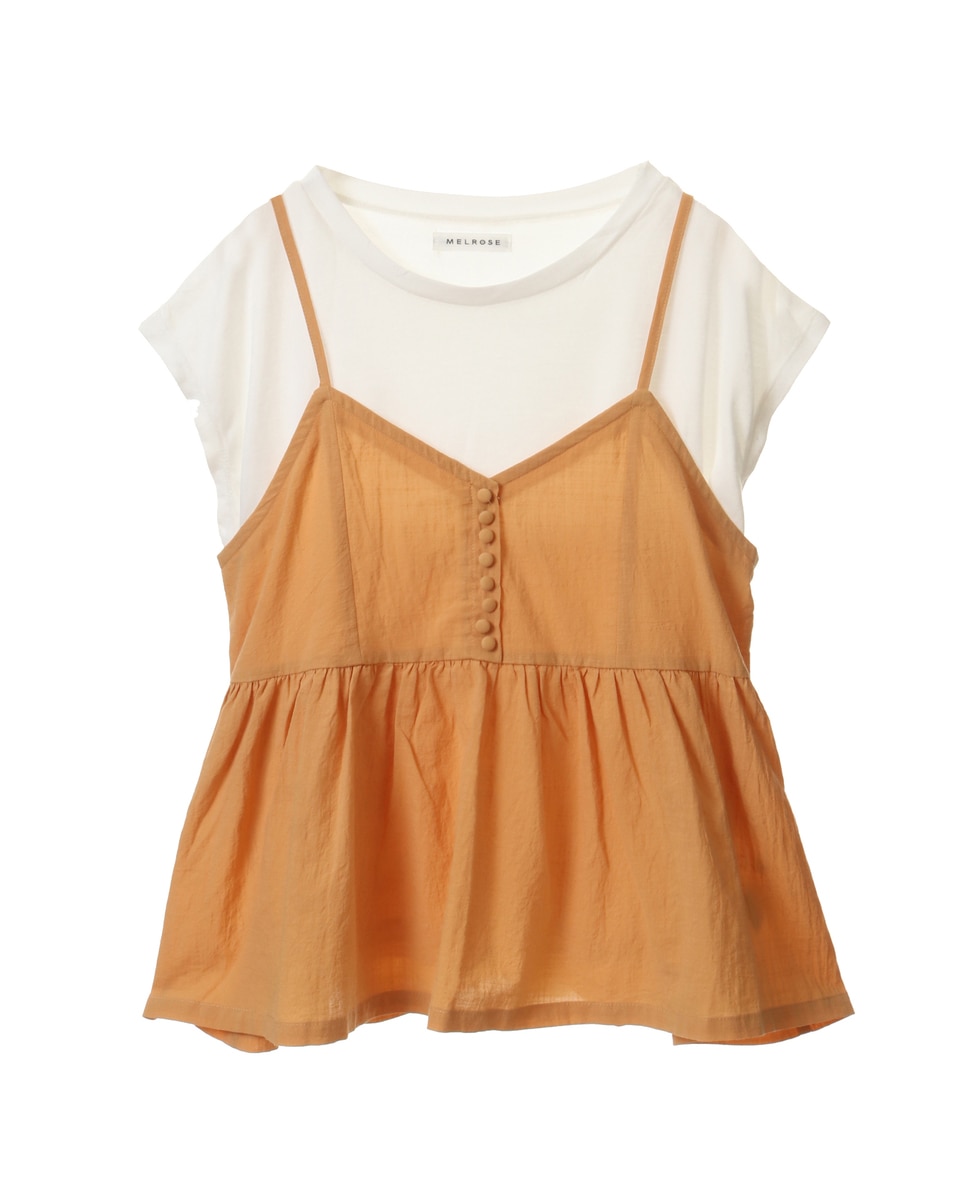 Tシャツ ペプラムキャミソールレイヤードトップス 取り扱い店舗限定 商品詳細 メルローズ公式通販 Melrose Store メルローズストア