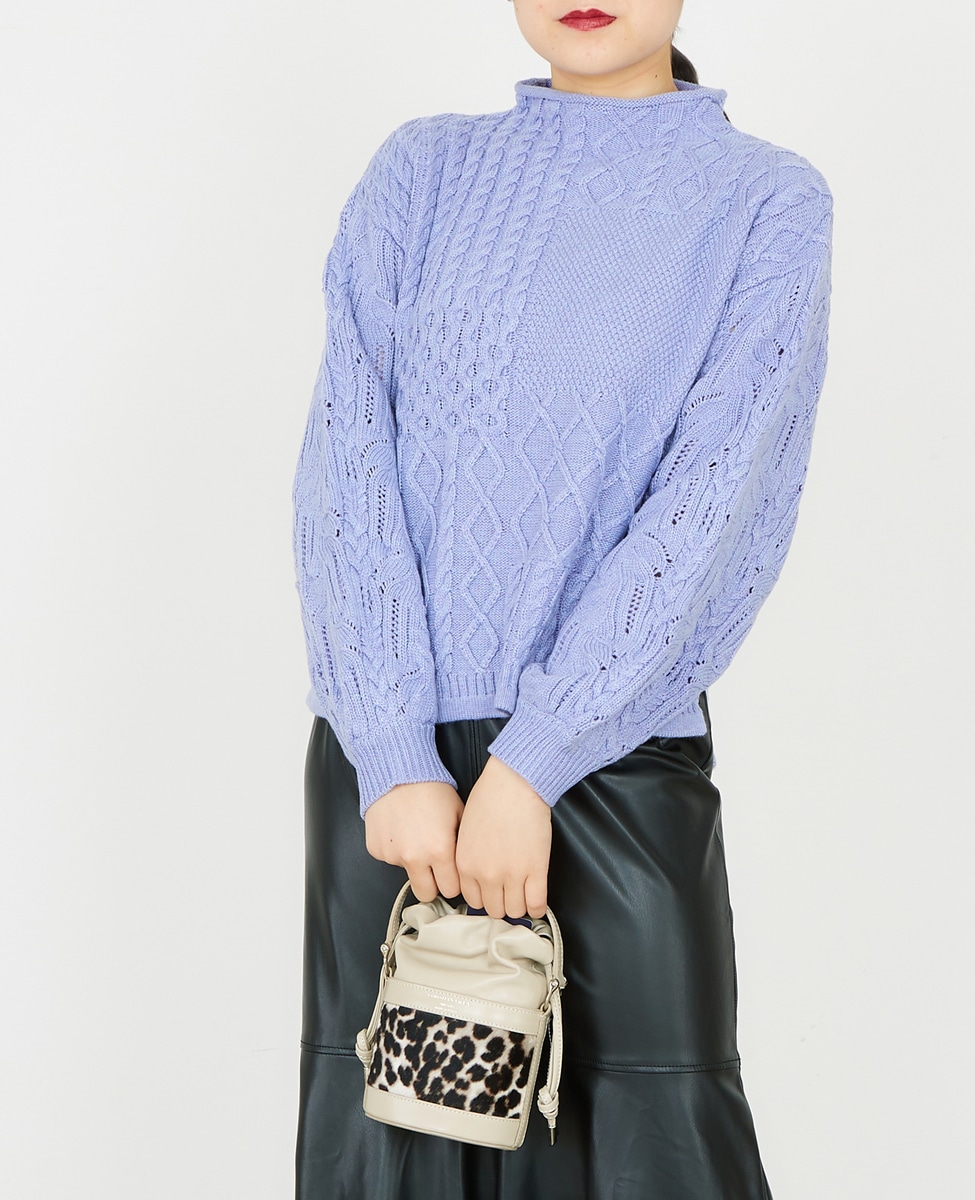 ケーブル編みmixボトルネックニット 商品詳細 メルローズ公式通販 Melrose Store メルローズストア