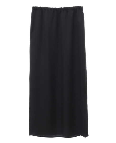 上品な光沢感のウエストゴムタイトスカート 詳細画像 ブラック 1