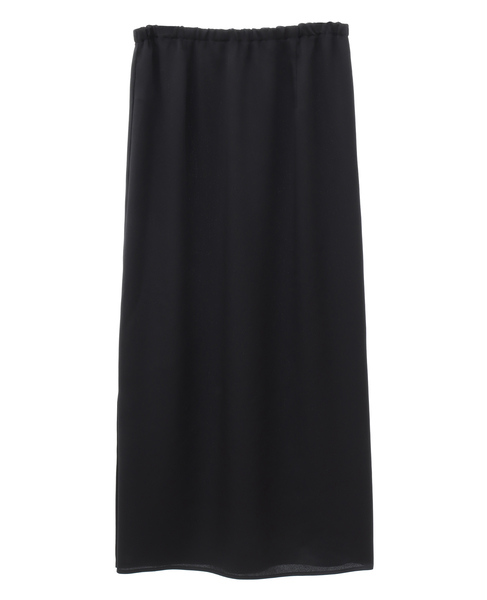 上品な光沢感のウエストゴムタイトスカート 詳細画像 ブラック 2