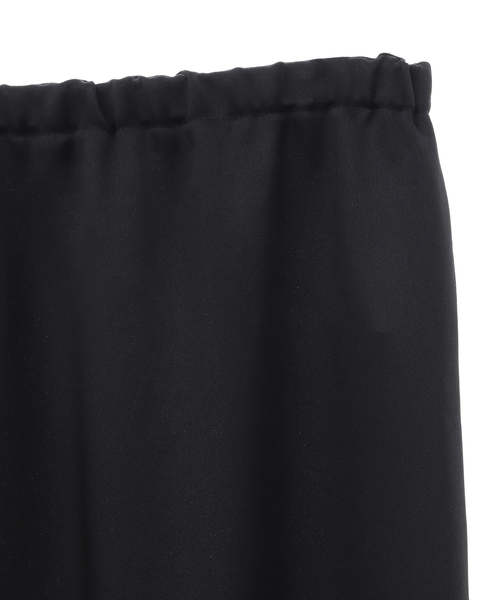 上品な光沢感のウエストゴムタイトスカート 詳細画像 ブラック 3