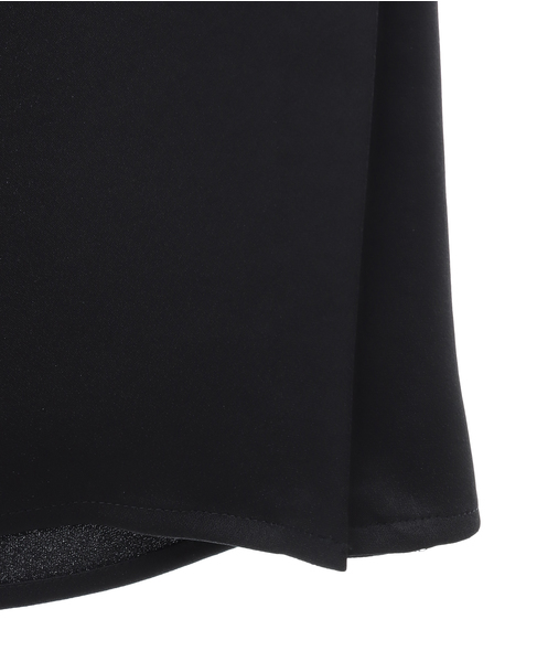 上品な光沢感のウエストゴムタイトスカート 詳細画像 ブラック 4