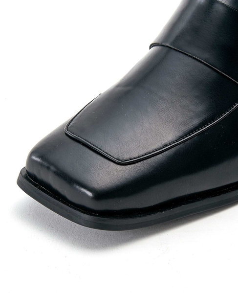 エコレザースムースローファー型ブーツ 詳細画像 ブラック 8