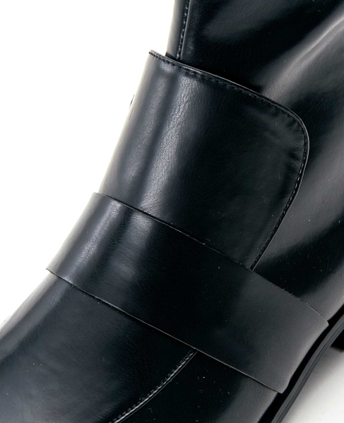 エコレザースムースローファー型ブーツ 詳細画像 ブラック 9