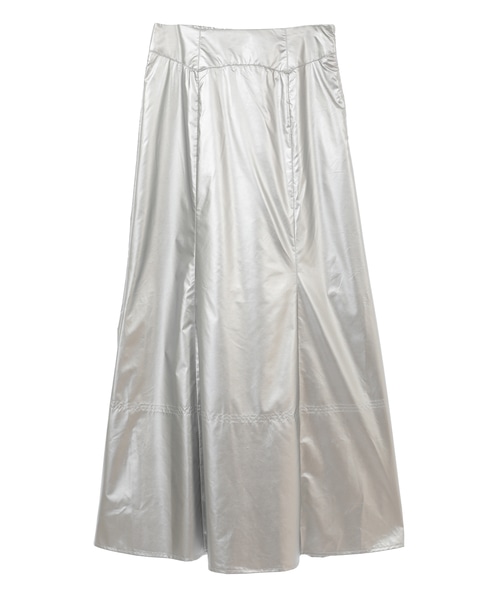 エナメルフェイクレザーパネルスカート 詳細画像 シルバー 12