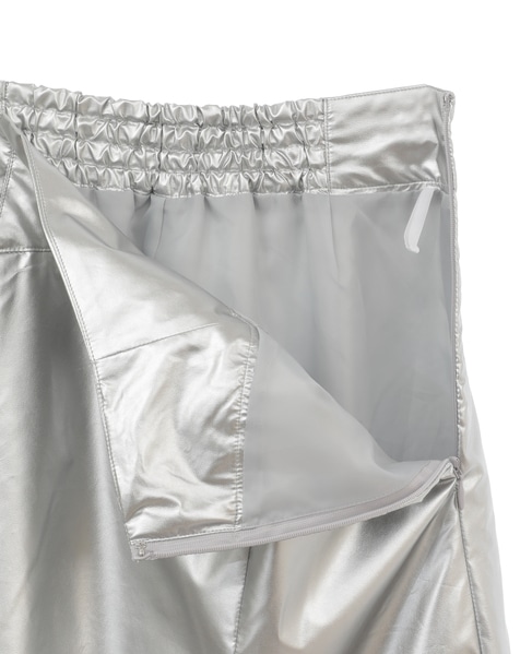 エナメルフェイクレザーパネルスカート 詳細画像 シルバー 19