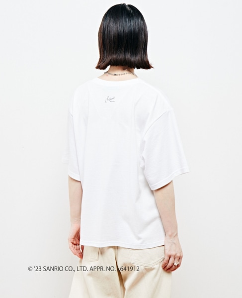 【マイスウィートピアノ＆マイメロディ×soffitto】サガラ刺しゅうワッペンTシャツ 詳細画像 ホワイト 10