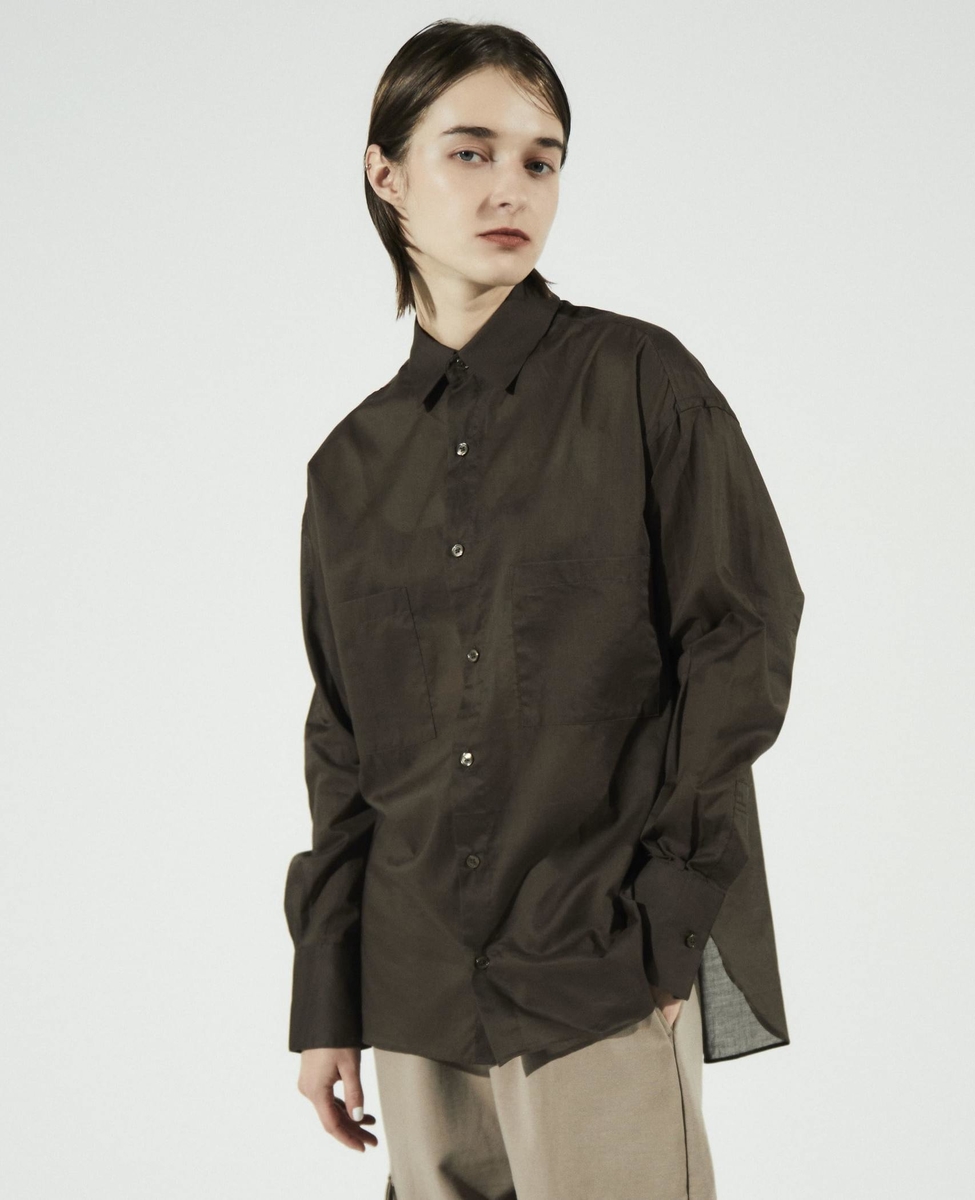 【THE FLATS】OVER SIZE  POCKET SHIRTS 詳細画像 ブラウン 2