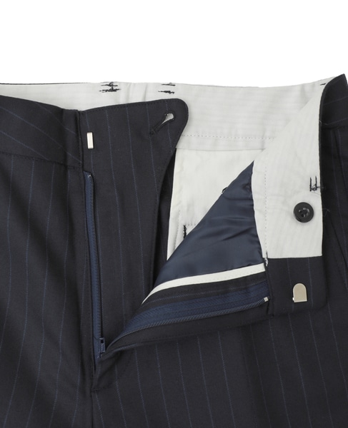 【THE FLATS（ザ フラッツ）】ピンストライプスリットパンツ 詳細画像 ネイビー 14