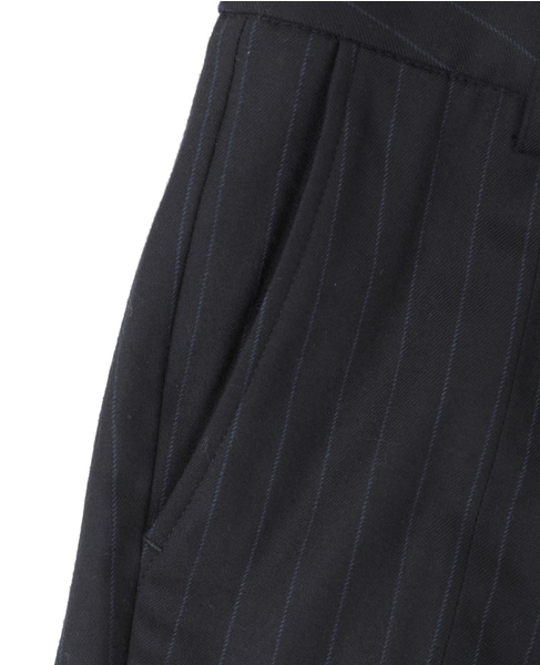【THE FLATS（ザ フラッツ）】ピンストライプスリットパンツ 詳細画像 ネイビー 15