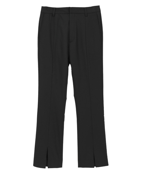 【THE FLATS（ザ フラッツ）】ピンストライプスリットパンツ 詳細画像 ブラック 5