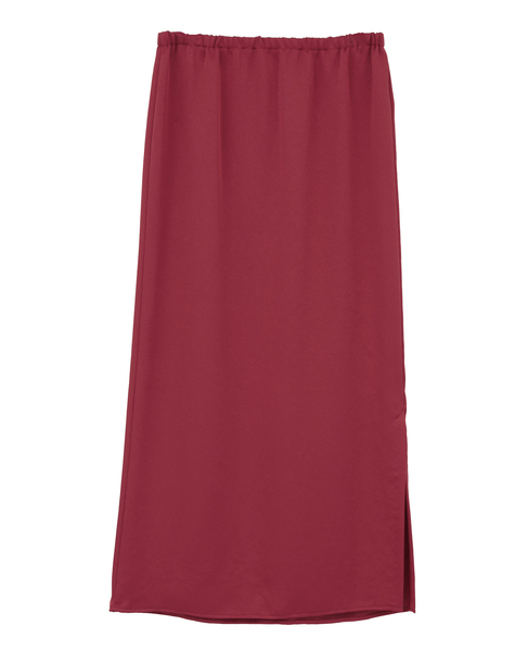 《定番》ウエストオールゴムサテンスカート 詳細画像 レッド 1