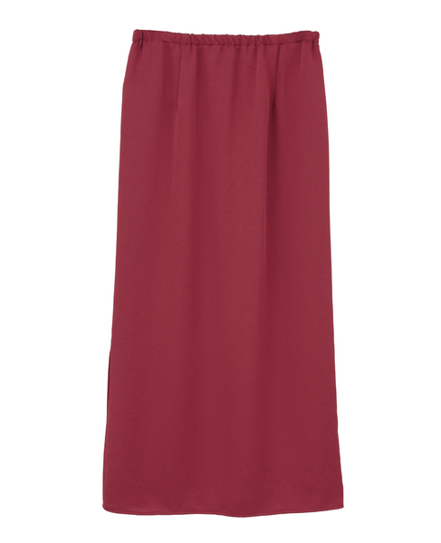 《定番》ウエストオールゴムサテンスカート 詳細画像 レッド 2