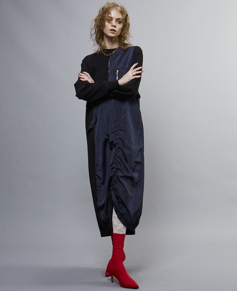 【AULA AILA別注】MILITARY LIKE CUT＆SEWN ONE-PIECE 詳細画像 ブラック 4