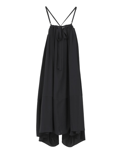 【LUTZ HUELLE/ルッツヒュエル】ストラップクロスロングワンピース 詳細画像 ブラック 1