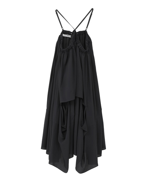 【LUTZ HUELLE/ルッツヒュエル】ストラップクロスロングワンピース 詳細画像 ブラック 2