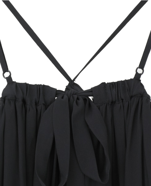 【LUTZ HUELLE/ルッツヒュエル】ストラップクロスロングワンピース 詳細画像 ブラック 3