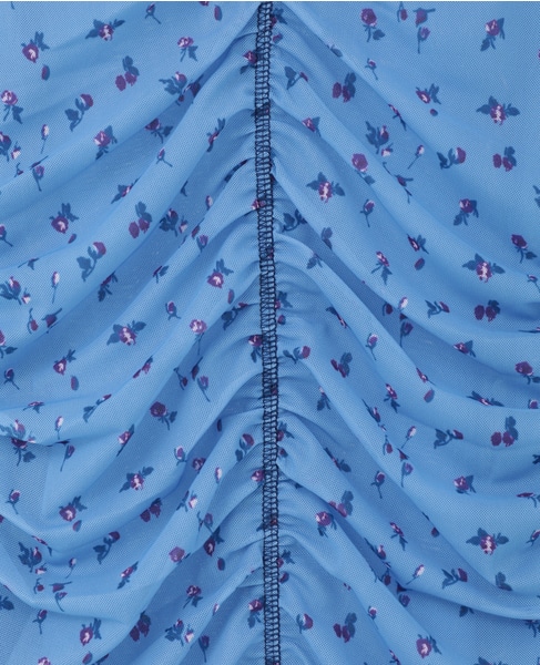 【BAUM UND PFERDGARTEN/バウムウンドヘルガーテン】フラワープリント・フロントギャザーワンピース 詳細画像 サックス 6