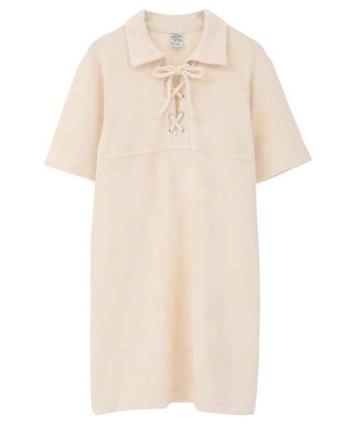 【BAUM UND PFERDGARTEN/バウムウンドヘルガーテン】レースアップ表パイルワンピース 詳細画像 アイボリー 1