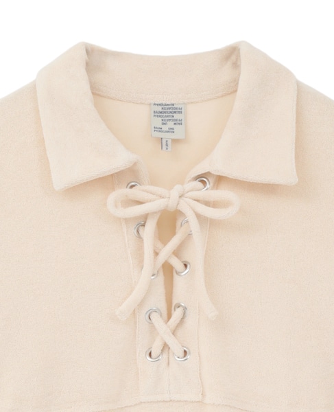 【BAUM UND PFERDGARTEN/バウムウンドヘルガーテン】レースアップ表パイルワンピース 詳細画像 アイボリー 3