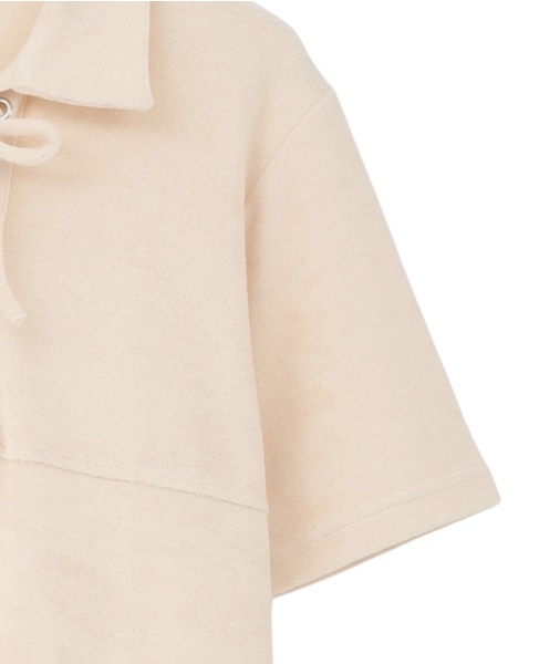 【BAUM UND PFERDGARTEN/バウムウンドヘルガーテン】レースアップ表パイルワンピース 詳細画像 アイボリー 4