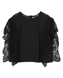 【LUTZ HUELLE/ルッツヒュエル】レースシアーブラウス