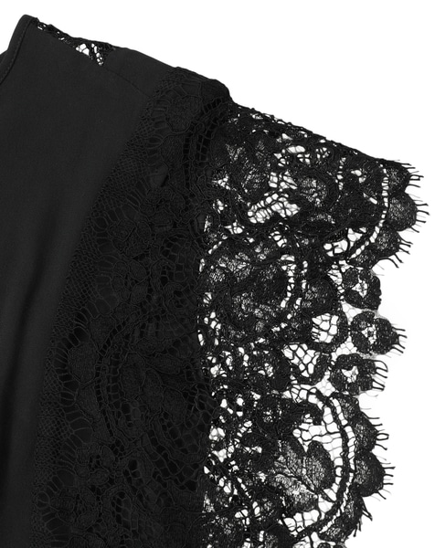 【LUTZ HUELLE/ルッツヒュエル】レースシアーブラウス 詳細画像 ブラック 4